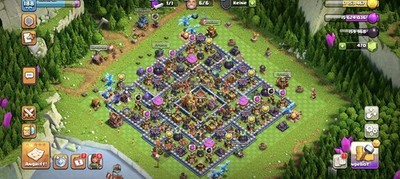 CoC, Rathaus 16,Level 188, Ritter 52, Königin 65, Magier 40,Burg 17, 75 % Mauern