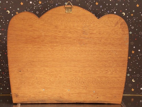Estantería de pared soporte correo cartas documentos periódico madera latón antiguo - Imagen 3 de 4