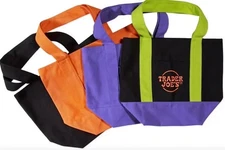 Trader Joe's Mini Halloween Trick Tote Bag - Orange/ Black/ Purple/ Multicolor