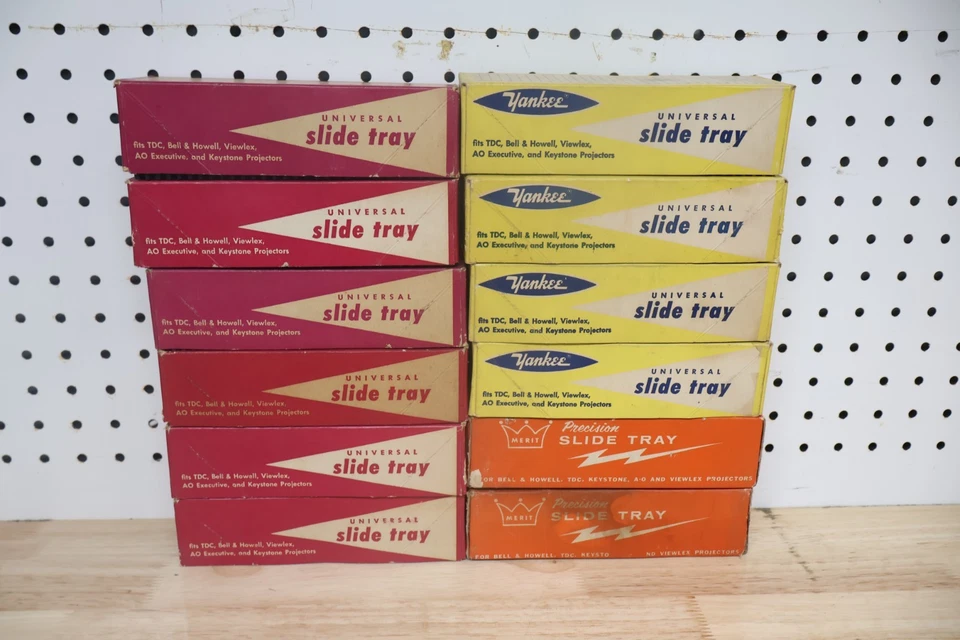 Bonito lote x3 bandejas de diapositivas vintage TDC Yankee Sawyers Selectray Se adapta a 30 diapositivas de 35mm Foto 2 de 4