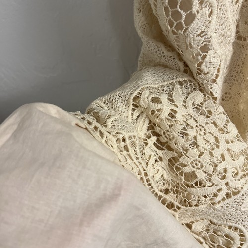 Bow Dream Girls Coquette Boho White Linen Top Lace Skirt Dress Sz 10 Cottagecore - Picture 3 of 9