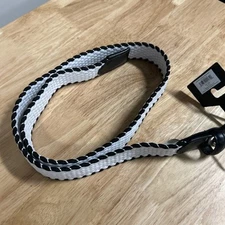 Walter Hagan Golf Belt Mens Medium  34-36 Stretch Basketweave White Black Buckle