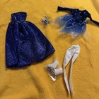 Vintage Home Made 5 Piece Ice Skating Outfit For Barbie Plus Accessories