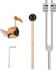 OM 136.1hz Weighted Tuning Fork with Reflex Hammer for Healing Chakra Set,Healin