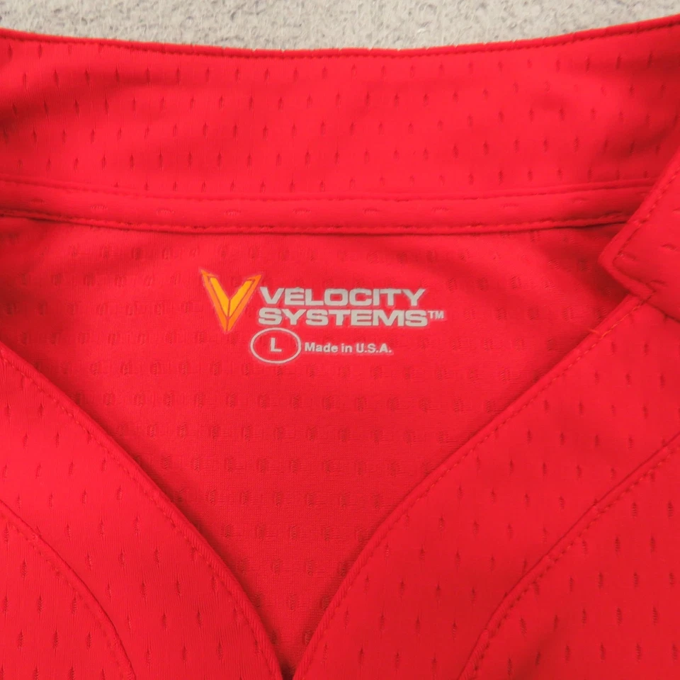 Velocity Systems Boss Rugby Shirt Men Large Tactical Long Sleeve Red Grey Pocket - Image 3 of 4