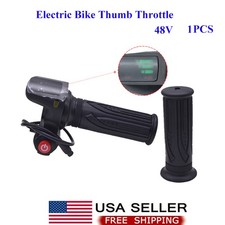 Electric Bike Thumb Throttle 48V Whole 6 Wires Ebike With Power Switch Button 1x