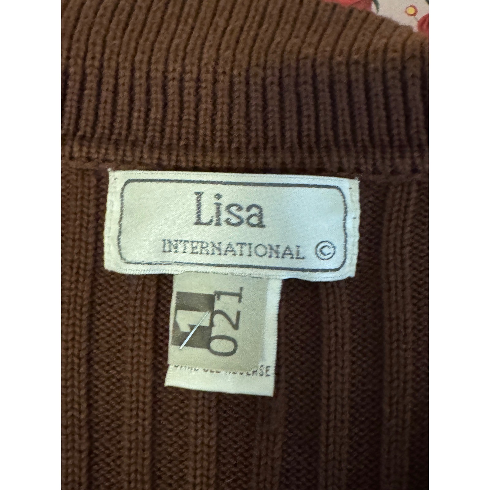 Lisa International Brown Suede Patchwork Ribbed K… - image 5