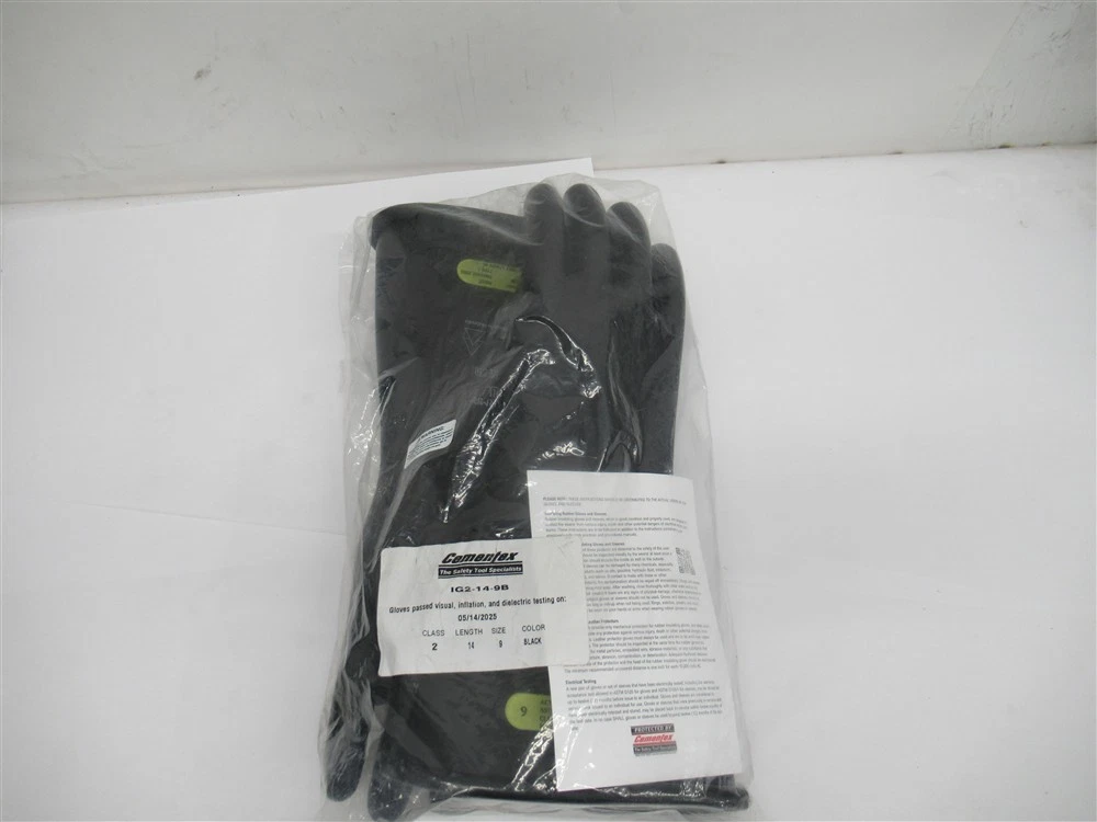 Cementex IG2-14-9B , Size 9 ,Class 2 ,Type 1 Insulating Rubber Gloves,Bk ,1 Pair