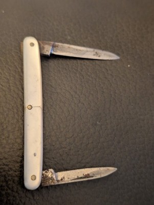 VTG Mini Graef & Schmidt Pocket Knife Made In Germany 2 Blade Mother of Pearl