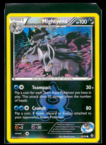 Team Aqua's Mightyena Reverse Holo 18/34 Double Crisis Common