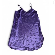 Kristine Tyler Intimates Dress Vintage Medium Purple Polka Dot Slip Cami Vneck