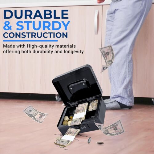 Security Money Box Fire Proof Lock Safe Storage Cash Gun Jewelry Portable Safety - Picture 3 of 7