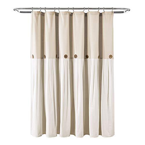 Button Shower Curtain, 72" W x 78" L - Rustic Extra Long 72"W x 78"L Linen - Bild 8 von 8