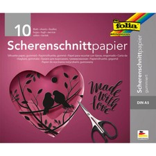 folia Scherenschnittpapier gummiert schwarz 105 g/qm 10 Blatt A5