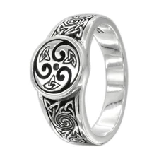 Celtic Knot Triskelion Ring Size 4-15 Triquetra Trinity Symbol Sterling Silver