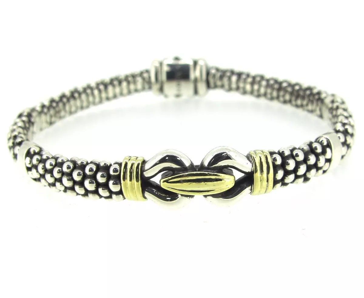 Two-Tone Interlocking Caviar Bracelet