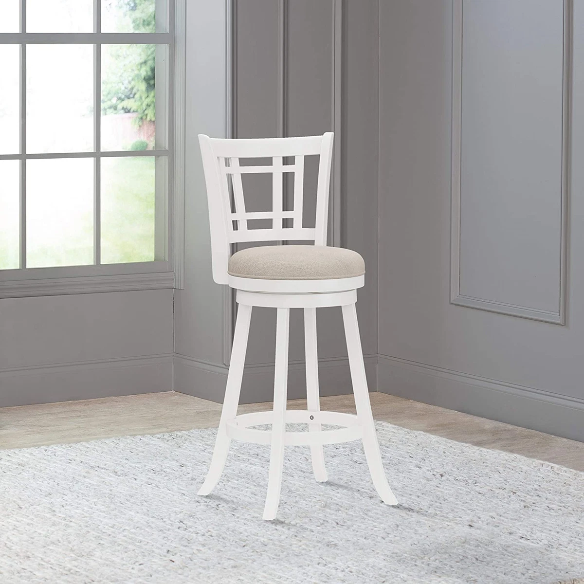 Swivel Bar Height Stool Bench Kitchen Seat Classic Durable Wood