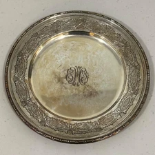 R Wallace & Sons Bread & Butter Plate Monogrammed Sterling Silver 6in 2899-9