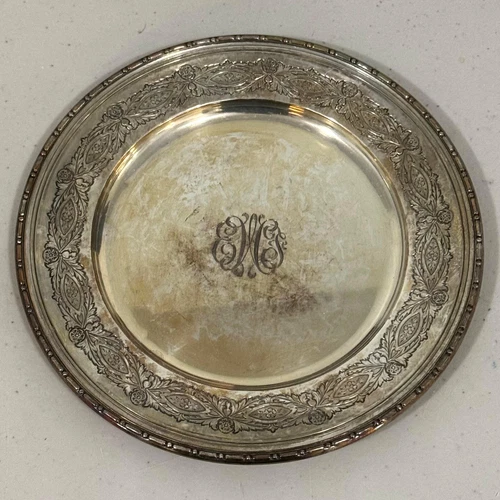 R Wallace & Sons Bread & Butter Plate Monogrammed Sterling Silver 75g 6in 2899-9