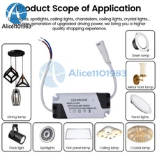 LED Panel Driver Ceiling Light AC85~265V 3-36W Transformer Power Supply Adapter
