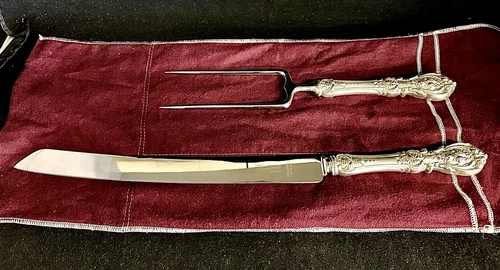 Reed & Barton Francis I Sterling Silver large 2pc Carving Knife/Fork Set, ST-17