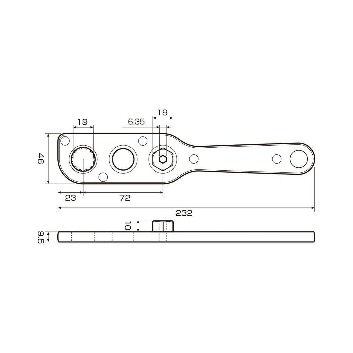 ANEX Japan AOA Offset adapter Socket set / +Ratchet Wrench