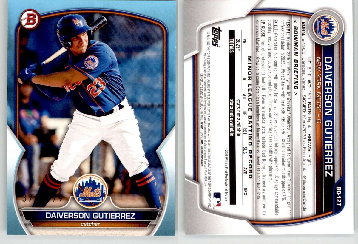 その他 Daiverson Gutierrez Daiverson Gutierrez 2023 Bowman Draft Sky Blue BD-127 /499