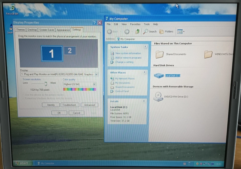 Compaq NX9020 Laptop 15" 736MB 40GB Windows XP SP3 SP4 DA0KT2MB6E0 371793-001 - Image 3 of 4