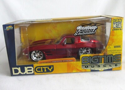NIB NRFB DIECAST 1:24 2005 JADA DUB CITY 1963 CORVETTE STING RAY RED RARE HTF