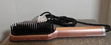KIPOZI 2 in1 Hair Straightener Brush Reduce Frizz Static Electricity Brush Pink