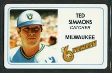 1981 Perma-Graphics Super Star Credit Card - #17 - Ted Simmons - Brewers