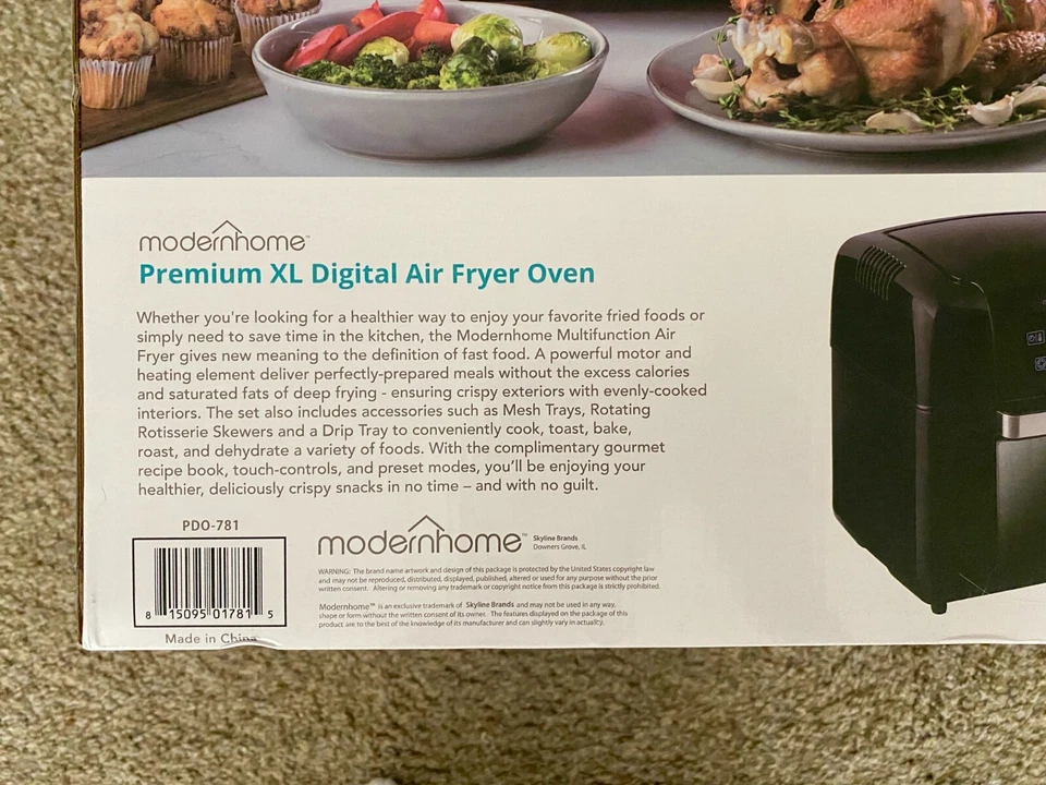 Horno freidora de aire digital ModernHome Premium XL de 10 cuartos de galón PDO-781: nuevo/sin usar en caja Foto 2 de 4