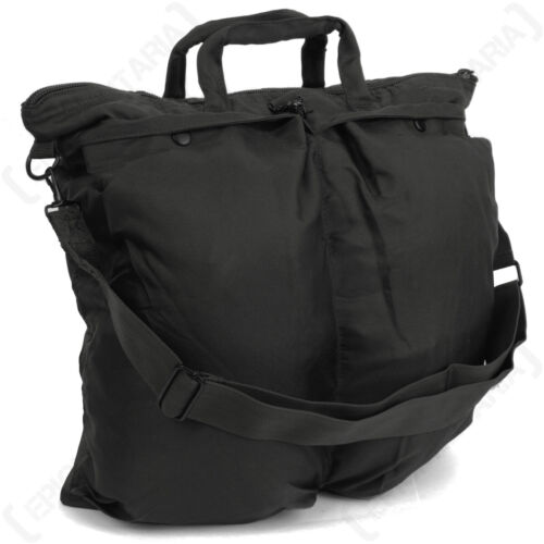 US Helmet Bag with Carry Strap - Black - Padded Pouch Shoulder Pack Hiking - Afbeelding 1 van 5