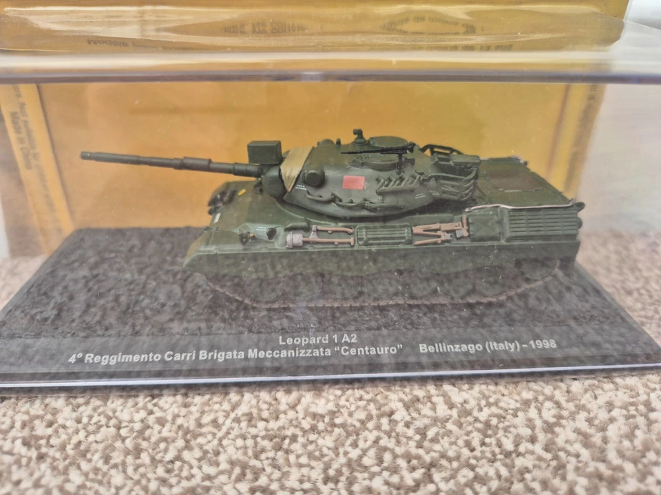 ALTAYA DEAGOSTINI 1/72 LEOPARD 1 A2 ITALY 1998 DIECAST MODEL TANK + MAG - Image 2 of 3