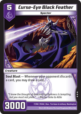Kaijudo X3 CURSE-EYE BLACK FEATHER Rare 17/80 9SHA (Playset) Shattered Alliances