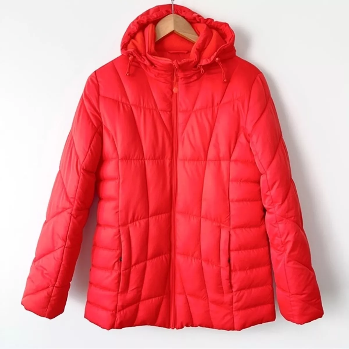Faded Glory Women s Hooded Puffer Jacket Size S 2 4 Full Zip