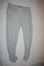 Mens GRAY KNIT JOGGER PANTS Cinched Legs CARBON Elast Waist POCKETS Size XL