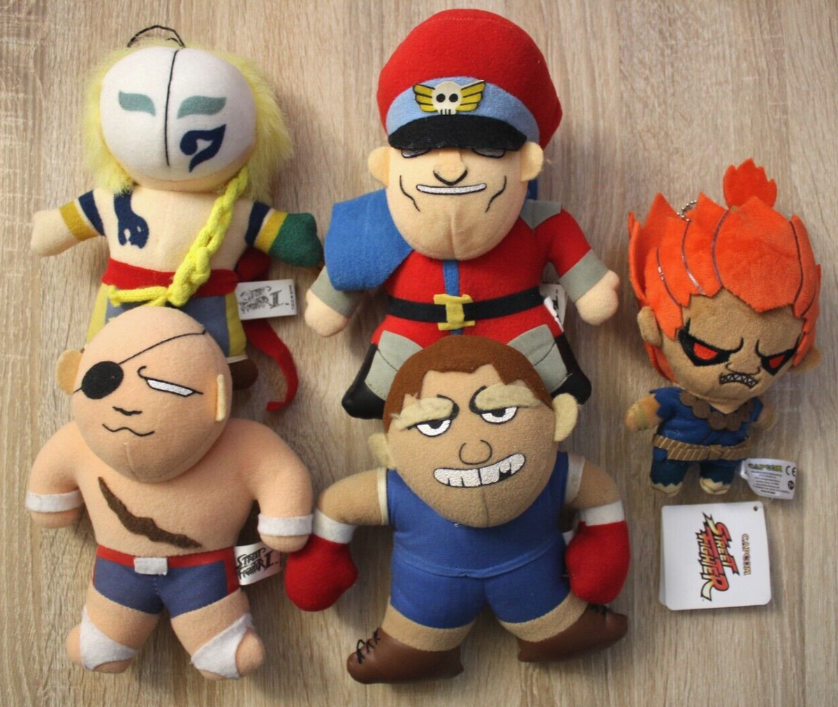 Street Fighter ぬいぐるみ 9体セットタグ付き LOT 5 STREET FIGHTER 2 II PELUCHE 90'S,SAGAT,BISON,VEGA,BALROG