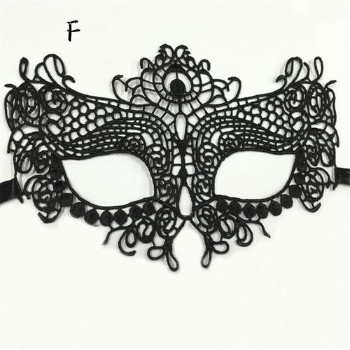 Schwarze Spitzen-Gesichtsmaske Für Frauen Maskerade Abschlussball Halloween- < - Bild 9 von 27