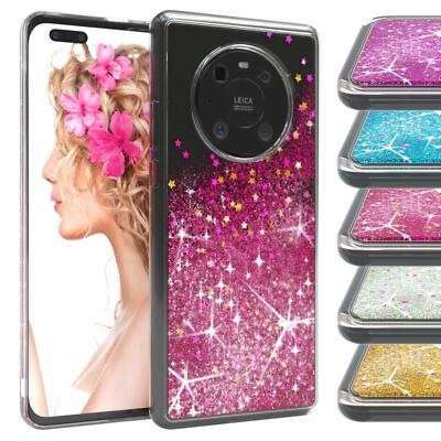 EAZY CASE Huawei Mate 40 Pro Glitzer Hülle Flüssig Silikon Handyhülle Tasche