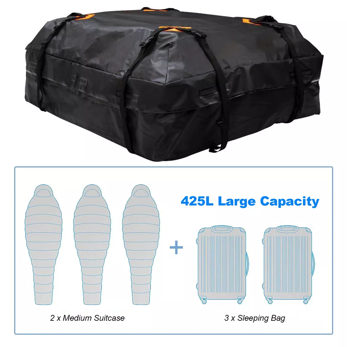 Car Roof Top Rack Cargo Bag Storage Luggage Carrier Travel