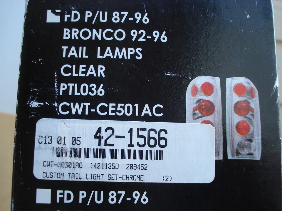 NUEVO EN COCHE PRO FORD P/U 87-96 BRONCO 92-96 LUCES TRASERAS CROMO TRANSPARENTE LUCES LED Foto 2 de 4