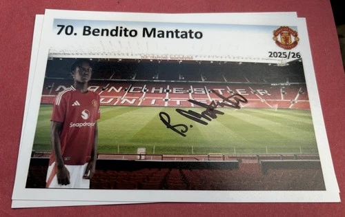 Bendito Mantato Manchester United Football Man U Signed 6x4 photo England Youth