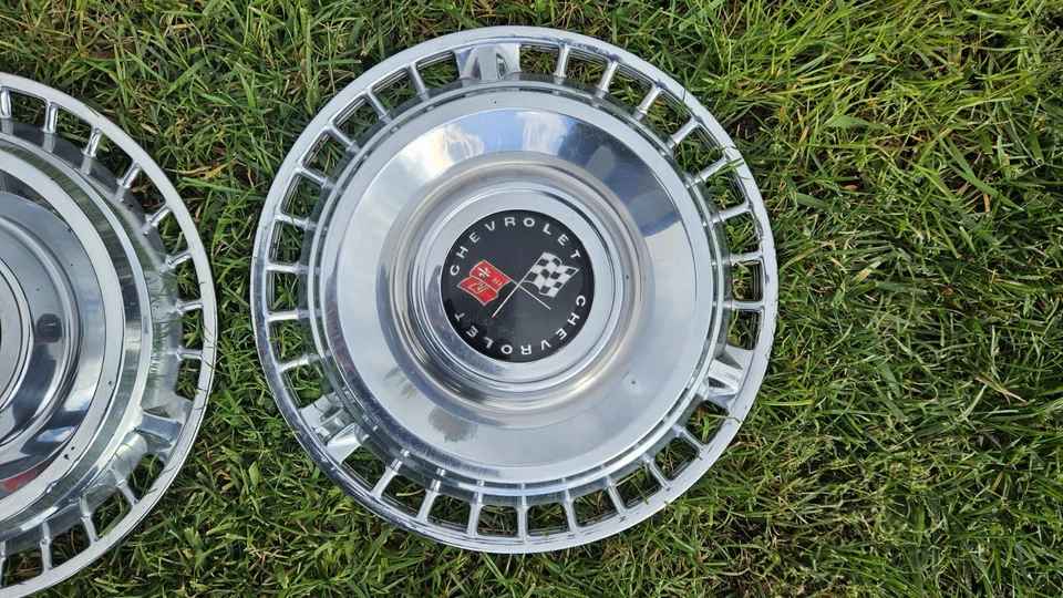 4 件套 1961 雪佛兰 IMPALA BEL AIR BISCAYNE 14 英寸轮毂盖 61 贝莱尔  — 第 4/4 张图片