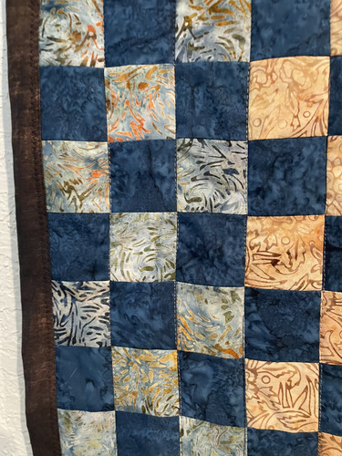 Homemade Quilted Old Barn & Batik Throw/Topper 72" X 78" - Picture 5 of 11