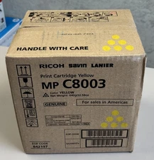 Genuine Ricoh Yellow Toner Print Cartridge MP C8003 OEM Original 842197 Sealed