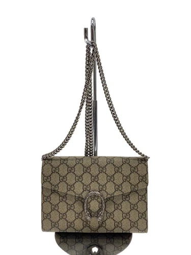 GUCCI Sac Bandoulière GG Supreme Chaîne Portefeuille Marron 401231 Occasion
