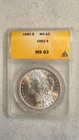 1882 P Morgan Dollar ANACS MS63 UNCIRCULATED $1 Coin IN NEW HOLDER