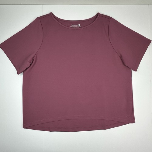 Betabrand Damen neu mit Etikett mauve lila U-Boot-Ausschnitt Kurzarm kastig Hi-Low Top XL/C47 - Bild 5 von 11