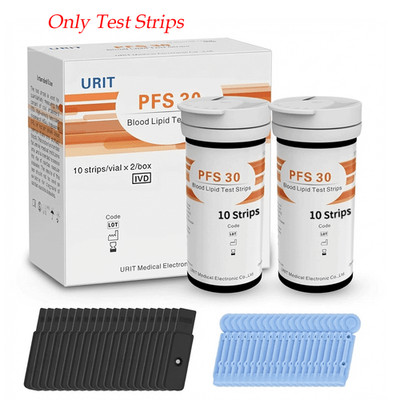 (Test Strips Only) URIT 20pcs/box Blood Lipid Test Strips for 5 in 1 PFS-30A